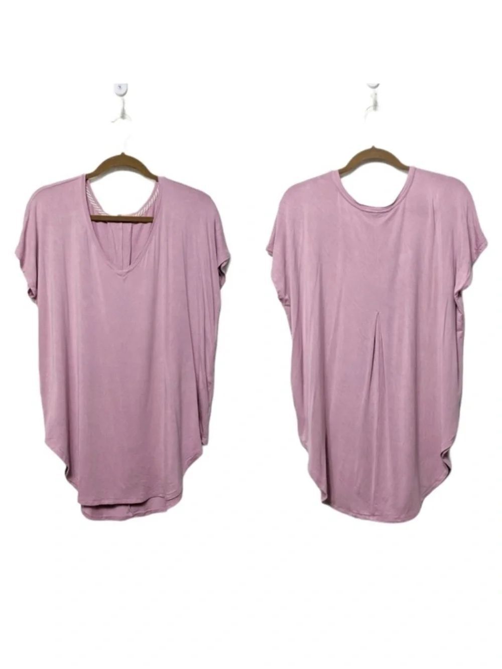PURE + GOOD Pink Oversized Drape Scoop Top M